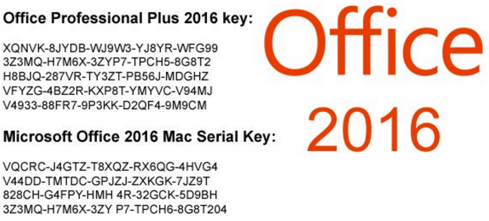 Microsoft Office Pro Plus 2016 product Key